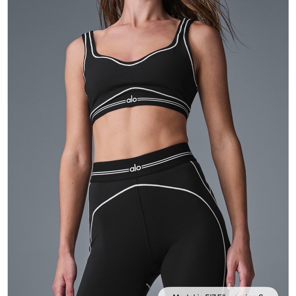ALO Yoga Heart Throb Sports Bra and Leggings Set -...